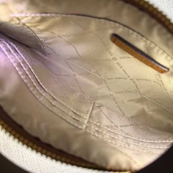 Michael Kors Leather Wristlet Clutch Bag | Tan Brown Zip Pouch - Picture 3 of 9